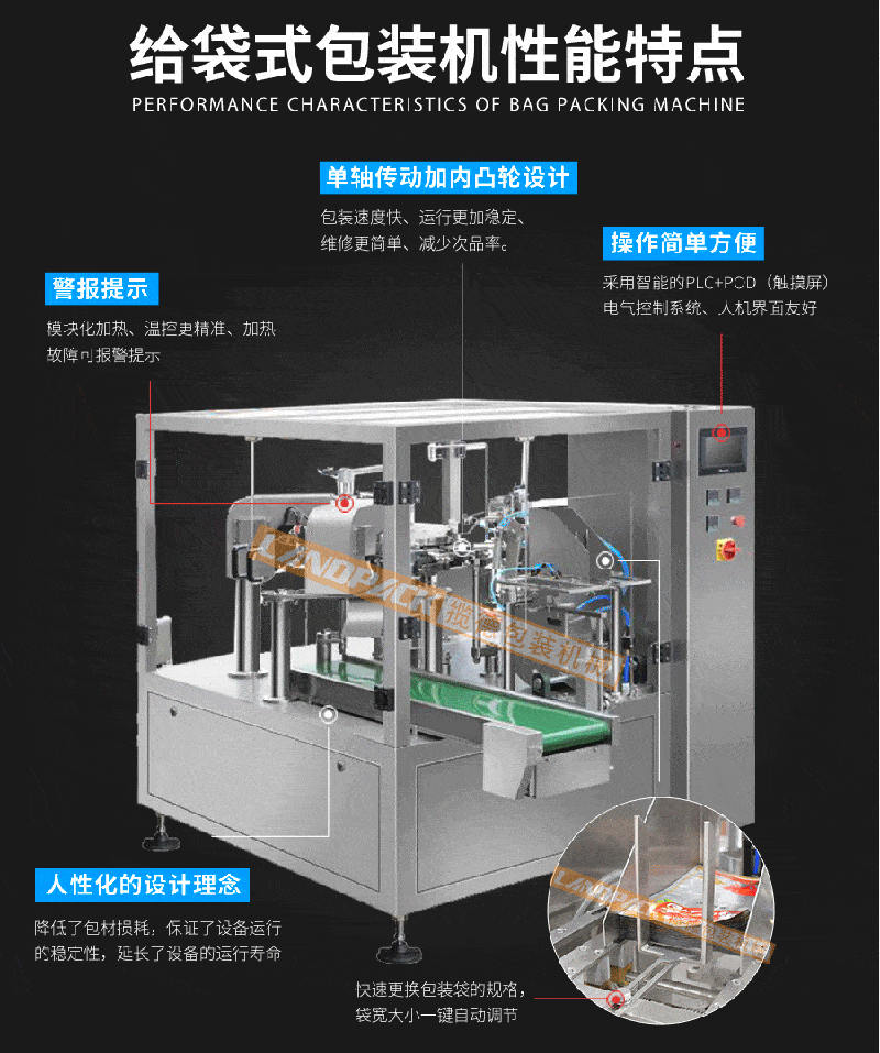  紅棗包裝機(jī)、紅棗給袋式包裝機(jī)特點